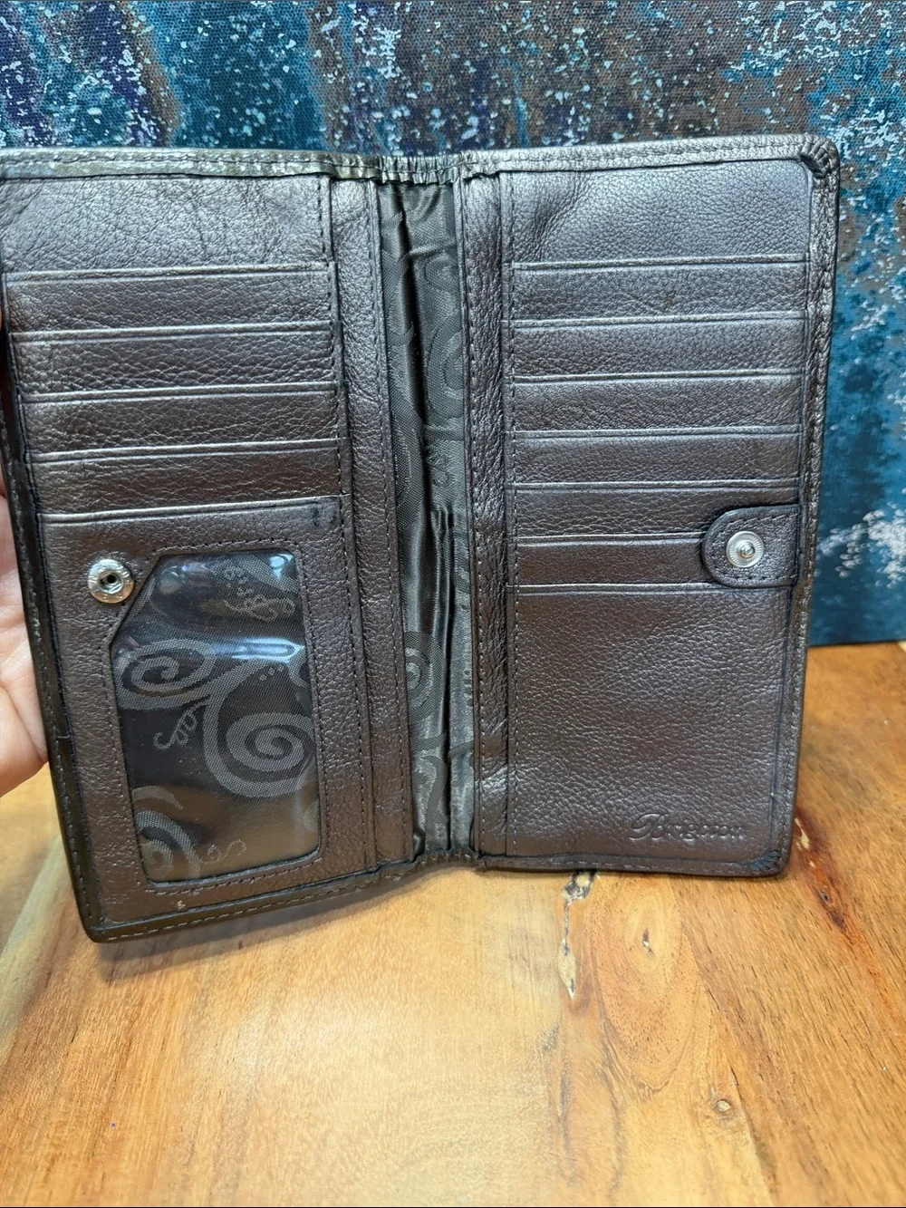 Brighton 2010s Boho Western Pretty‎ Tough Metallic Pewter Wallet RETIRED GUC